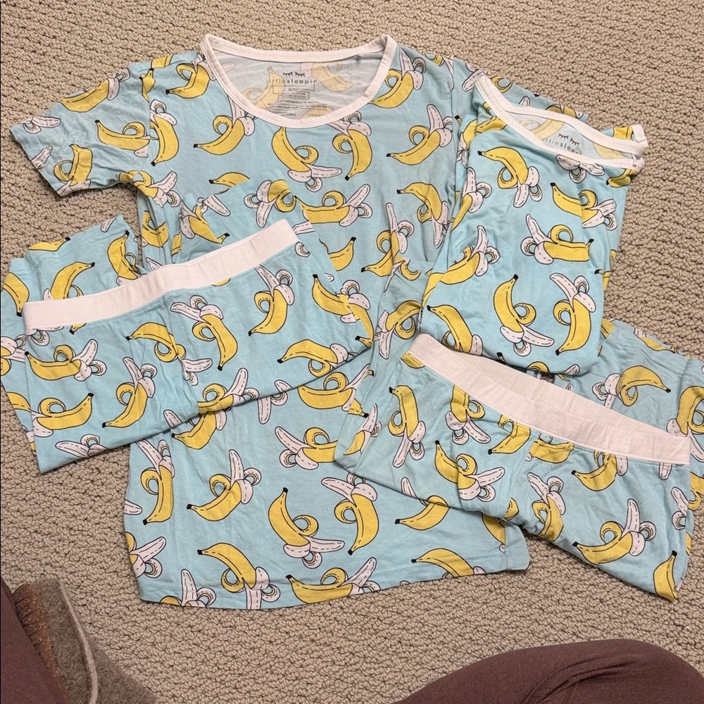Little Sleepies Banana Print Kids Pajama Set- Lot of 2
